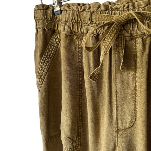 Anthropologie Rhys Utility Jogger Pant Sz Large Linen Blend Utility Moss Green - Picture 7 of 16